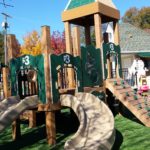 Preschool playground with Playground Grass surfacing, R-3 playground castle