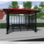site furnishing bus stop shelter, bench