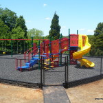 Playground with swings, commercial playground equipment, church playground