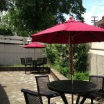 Shade and picnic tables, outdoor tables