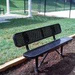 perforated steel playground bench