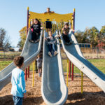 playground slides, triple slide