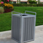plaza style recycled plastic trash receptacle