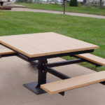 outdoor tables pedestal mount recycled plastic picnic table