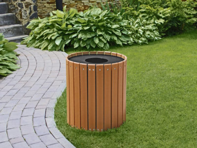 recycled, site amenities, trash receptacles