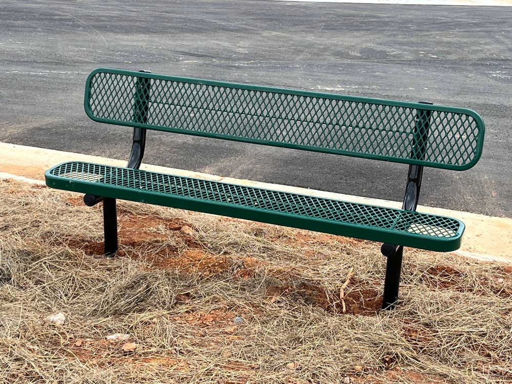 Locust Thicket, new home community, outdoor bench