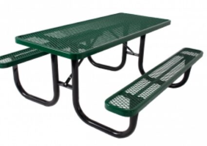 Perforated Standard Bench with Back, Essentials Collection