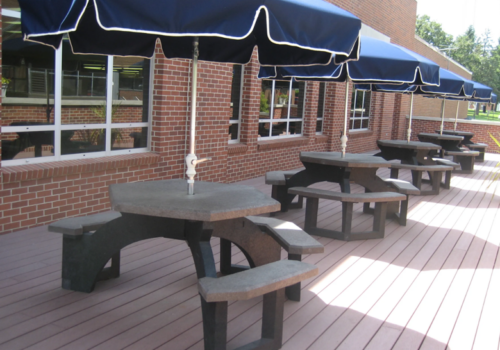 Hex Tables with Umbrellas Hex Tables with Umbrellas